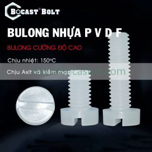 Bulong đầu trụ 1 rãnh nhựa PVDF M3-M12