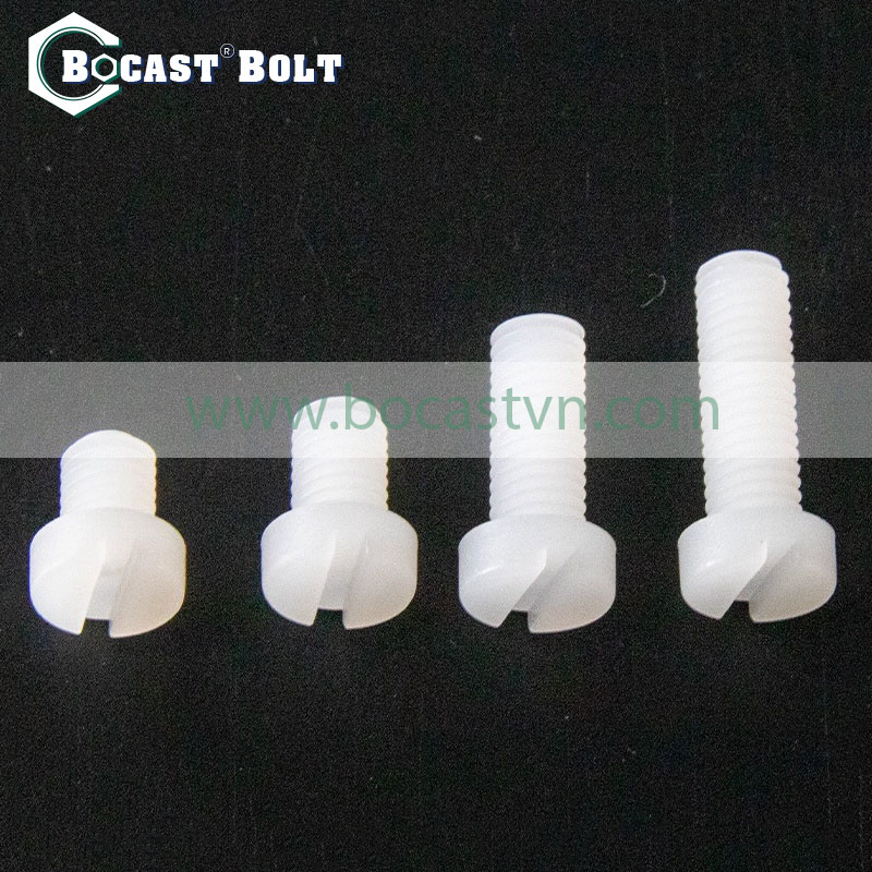 Bulong đầu trụ 1 rãnh nhựa PVDF M3-M12 - Ảnh 3