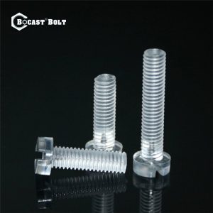 Bulong nhựa PC trong suốt đầu trụ 1 rãnh M2-M12