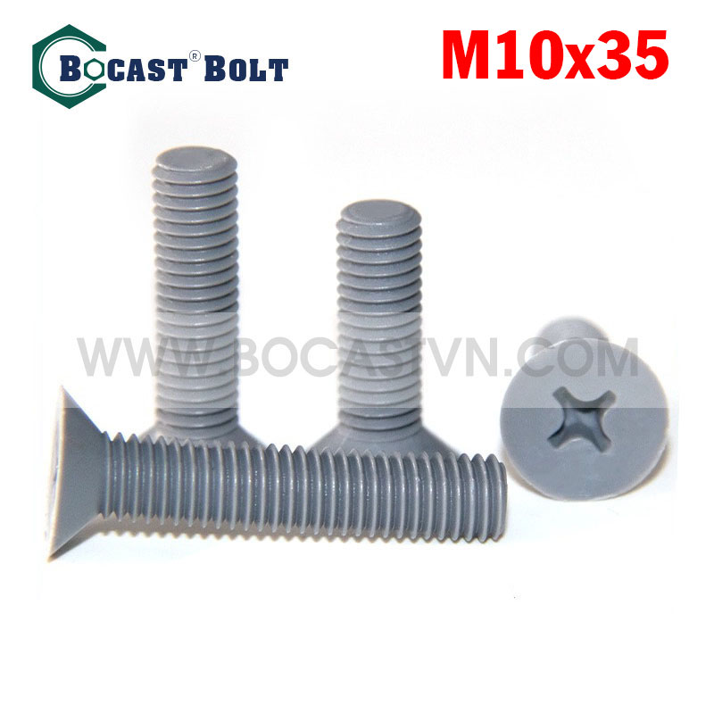 Vít Pake đầu bằng 4 cạnh nhựa PVC M10x35